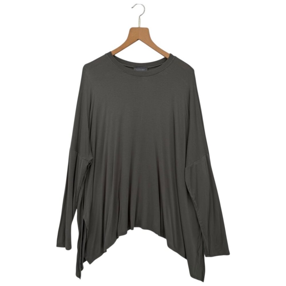 Hudson Gray Soft Dolman Crew Neck Long Sleeve Shirt Gray Green Large